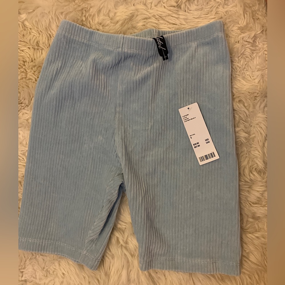 Sky Blue Urban Outfitters Velvety Corduroy Bike Shorts